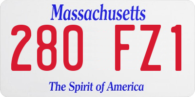 MA license plate 280FZ1