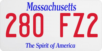 MA license plate 280FZ2
