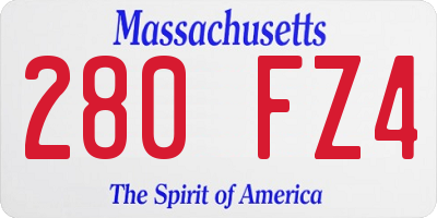 MA license plate 280FZ4