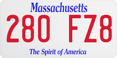 MA license plate 280FZ8