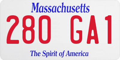 MA license plate 280GA1