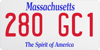 MA license plate 280GC1