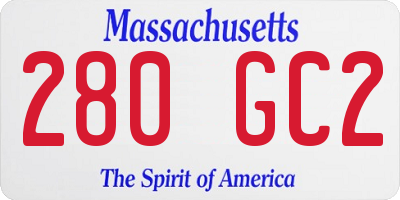 MA license plate 280GC2
