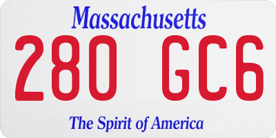 MA license plate 280GC6