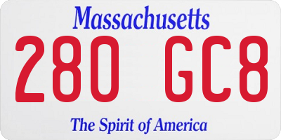 MA license plate 280GC8