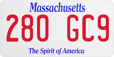 MA license plate 280GC9
