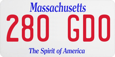 MA license plate 280GD0