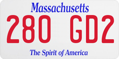 MA license plate 280GD2