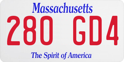 MA license plate 280GD4