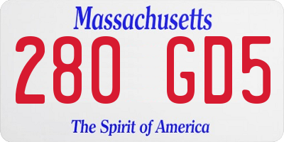 MA license plate 280GD5