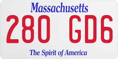 MA license plate 280GD6