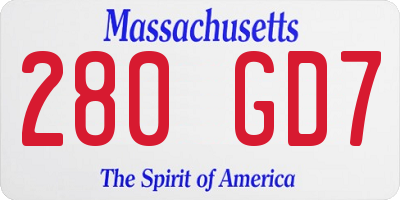 MA license plate 280GD7