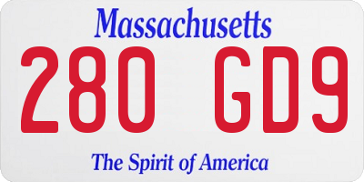 MA license plate 280GD9