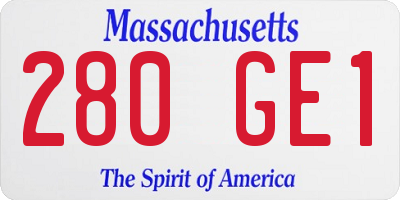 MA license plate 280GE1