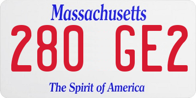 MA license plate 280GE2