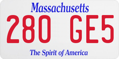 MA license plate 280GE5