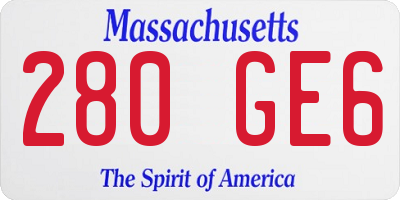MA license plate 280GE6