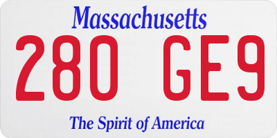 MA license plate 280GE9