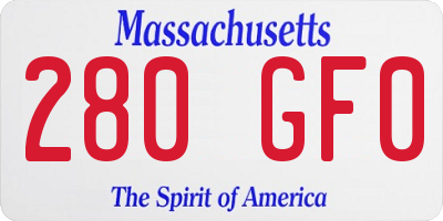MA license plate 280GF0