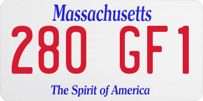 MA license plate 280GF1