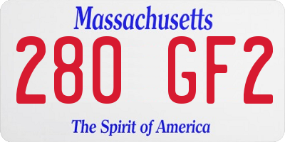 MA license plate 280GF2