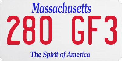 MA license plate 280GF3