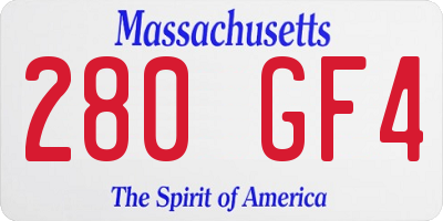 MA license plate 280GF4