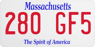 MA license plate 280GF5