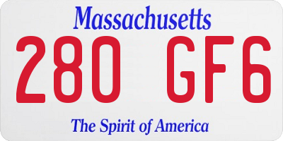MA license plate 280GF6