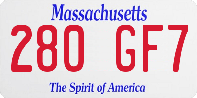 MA license plate 280GF7