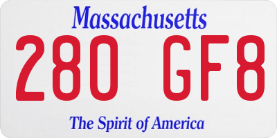 MA license plate 280GF8