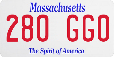 MA license plate 280GG0