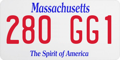 MA license plate 280GG1