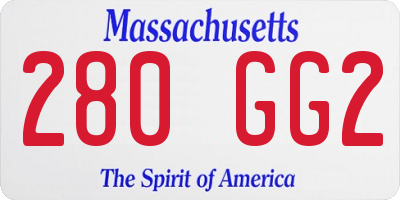 MA license plate 280GG2