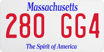 MA license plate 280GG4