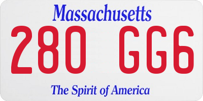 MA license plate 280GG6