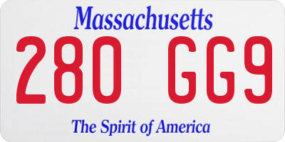 MA license plate 280GG9