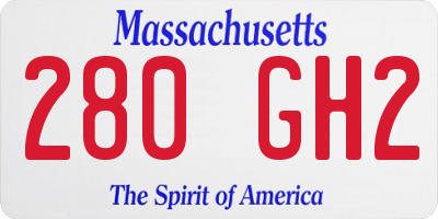 MA license plate 280GH2