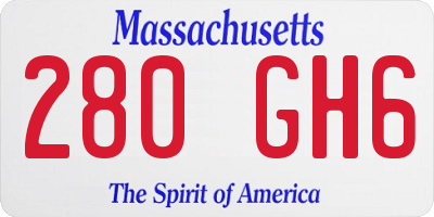 MA license plate 280GH6