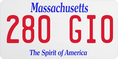 MA license plate 280GI0
