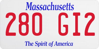 MA license plate 280GI2