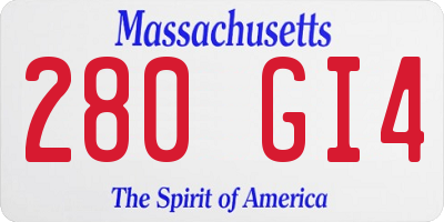 MA license plate 280GI4