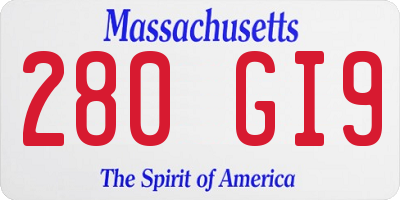 MA license plate 280GI9