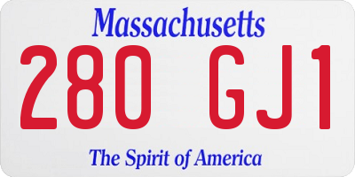 MA license plate 280GJ1