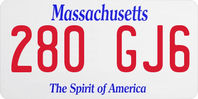 MA license plate 280GJ6