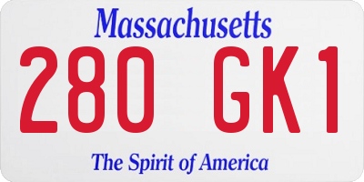 MA license plate 280GK1