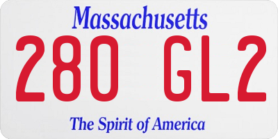 MA license plate 280GL2