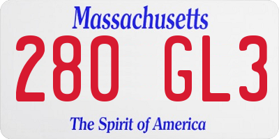 MA license plate 280GL3