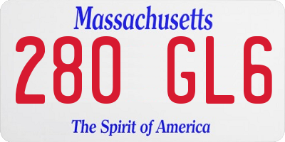 MA license plate 280GL6