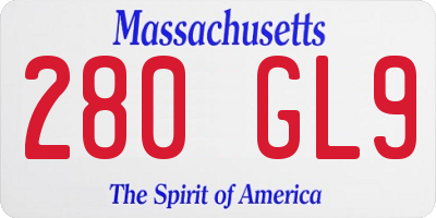 MA license plate 280GL9